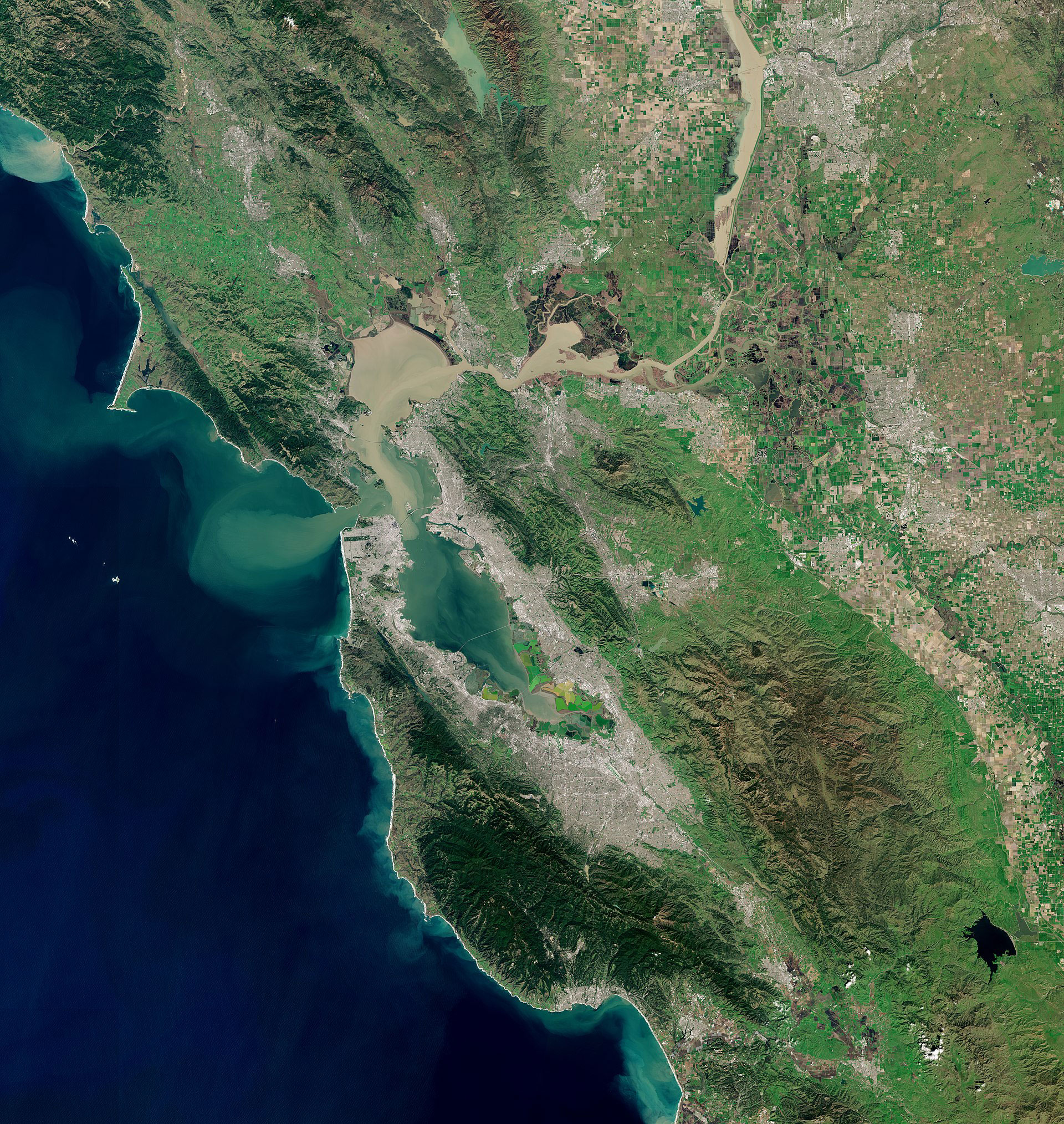 Satellite view of San Francisco Bay